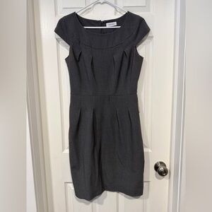 Calvin Klein Charcoal Midi Dress pleated